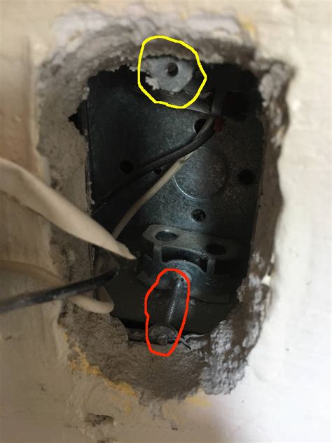 screw broke in electrical box|removing sheared screw from outlet box.